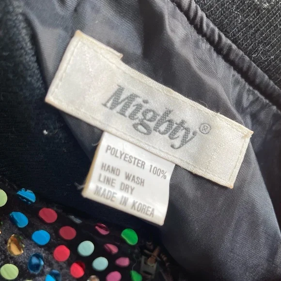 Vintage 80’s Jacket Rainbow Sequins XL. UNISEX - Picture 6 of 8